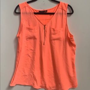 Coral colored sleeveless blouse. Apt 9, XL.